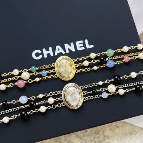 新款☑️CHANEL香奈儿双c椭圆三层珍珠项链颈链