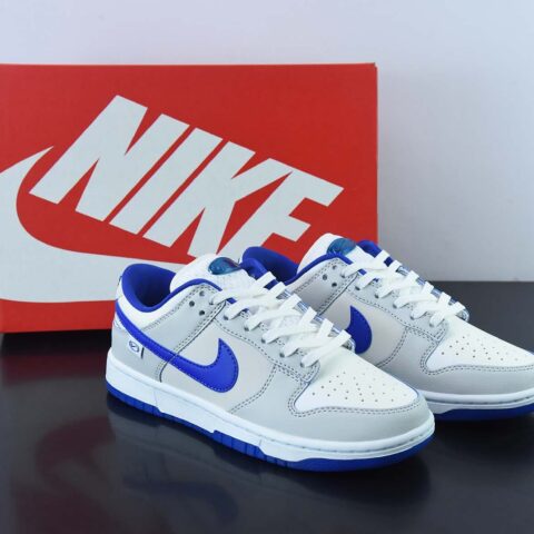 Nike SB Dunk Low GS "Ivory Hyper Royal" 米白蓝 3M反光低帮休闲板鞋  货号：FB1841-110
