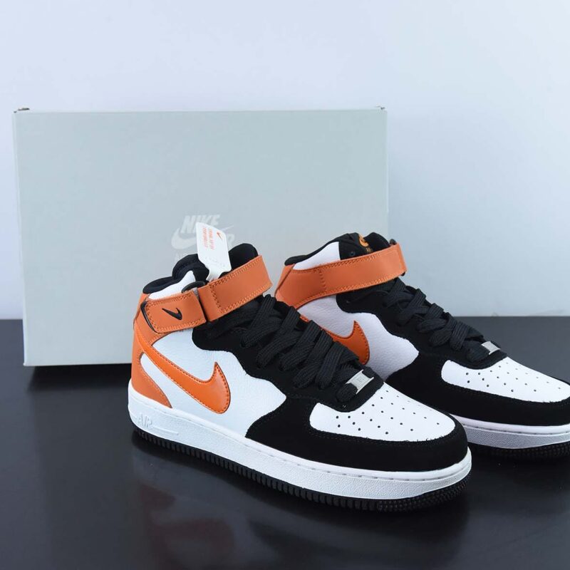 Nike Air Force 1 Mid '07 黑橙 配色中帮空军一号休闲板鞋 货号：UT1192-006