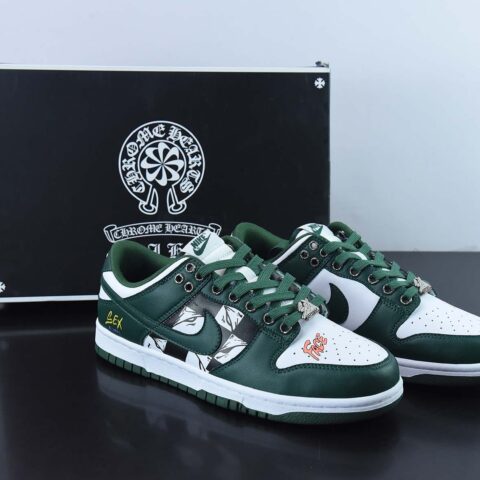 Nike SB Dunk Low 白绿 涂鸦低帮休闲板鞋 货号：DD1391-101