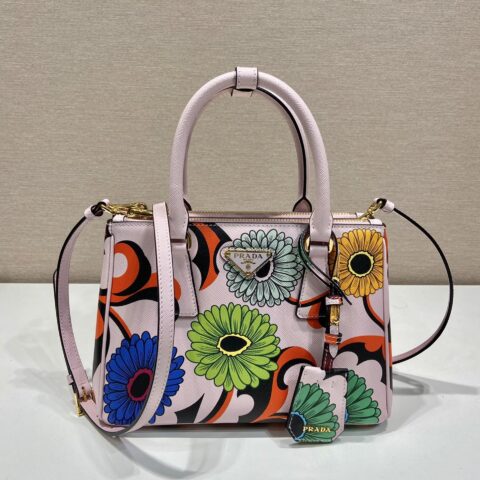 PRADA普拉达丝印花卉杀手包1BA896