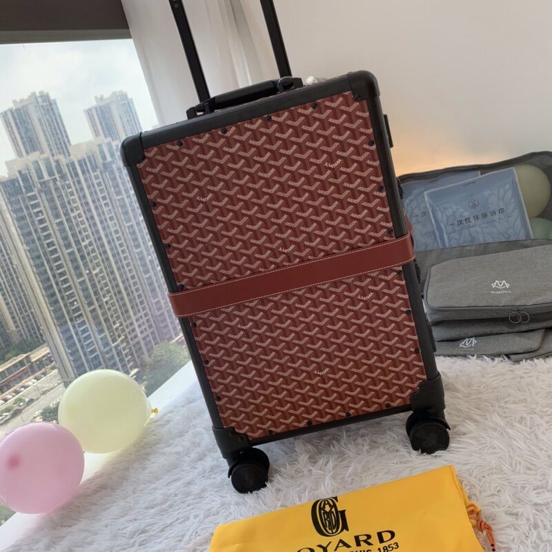 戈雅 Goyard印花图案配铝框行李箱/拉杆箱90048