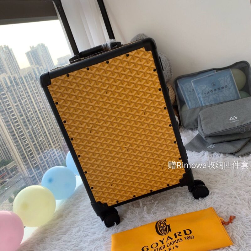 戈雅 Goyard印花图案配铝框行李箱/拉杆箱90048