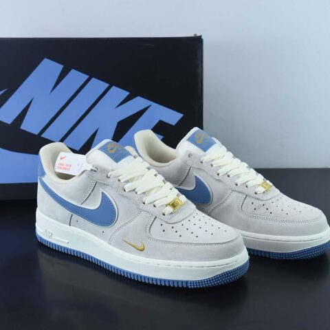 Nike Air Force 1 Low ’07 小勾蓝麂皮 空军一号低帮休闲板鞋 货号：KK5636-210