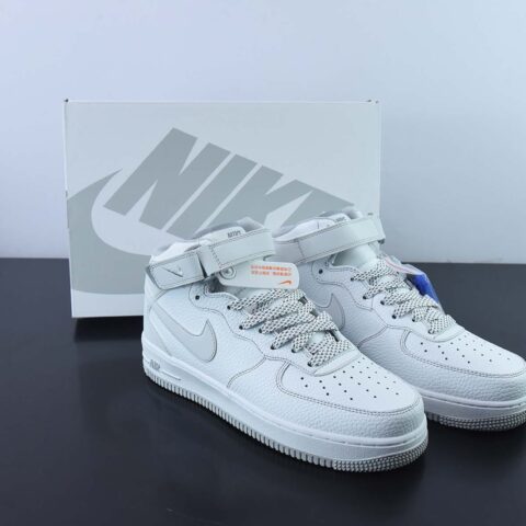 Nike Air Force 1 Mid 马克线满天星 冰灰配色 空军一号中帮篮球鞋货号：MK0619-211