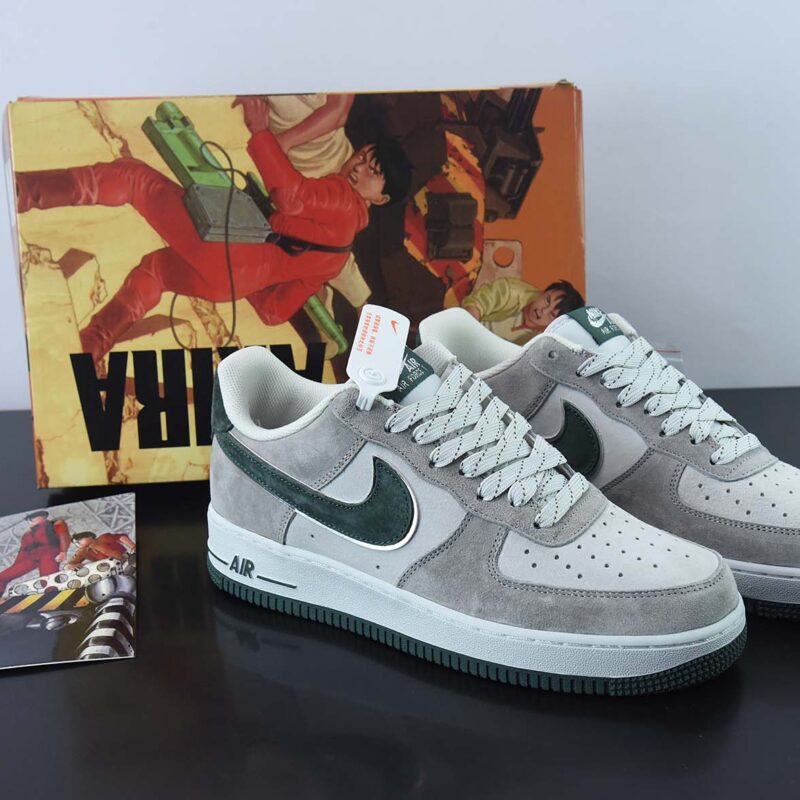 AKIRA×Nike Air Force 1 Low ’07 灰绿麂皮 满天星配色 空军一号低帮休闲板鞋货号：DF3966-723