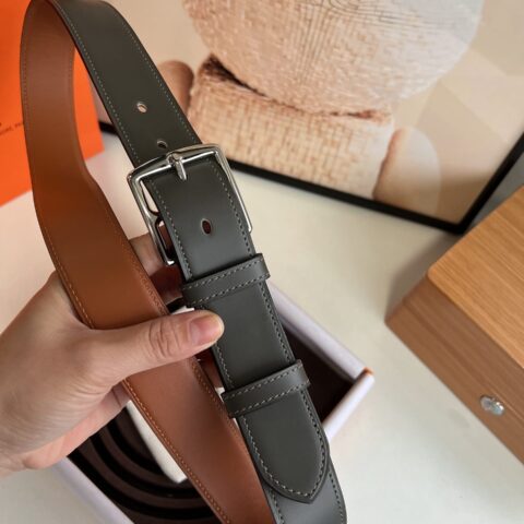 HERMES/爱马仕   时尚舒适针扣牛皮腰带35毫米
