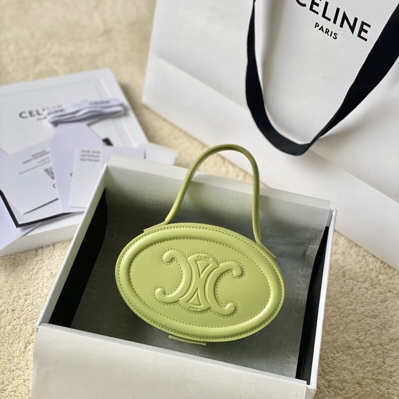 CELINE赛琳牛皮革椭圆形化妆包198613