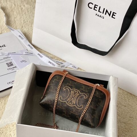 CELINE赛琳520胶囊系列经典印花复古链条挎包100382A