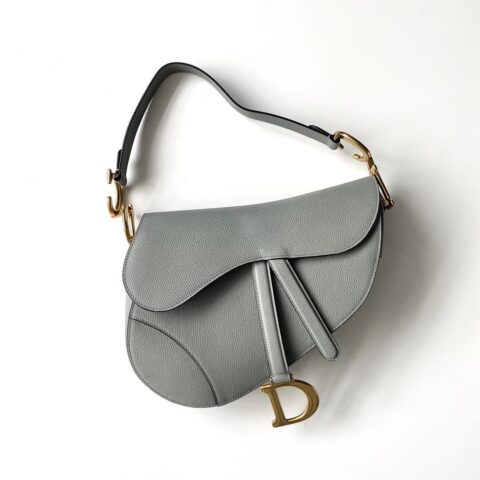 DIOR 粒面牛皮 马鞍包 M0455岩石灰