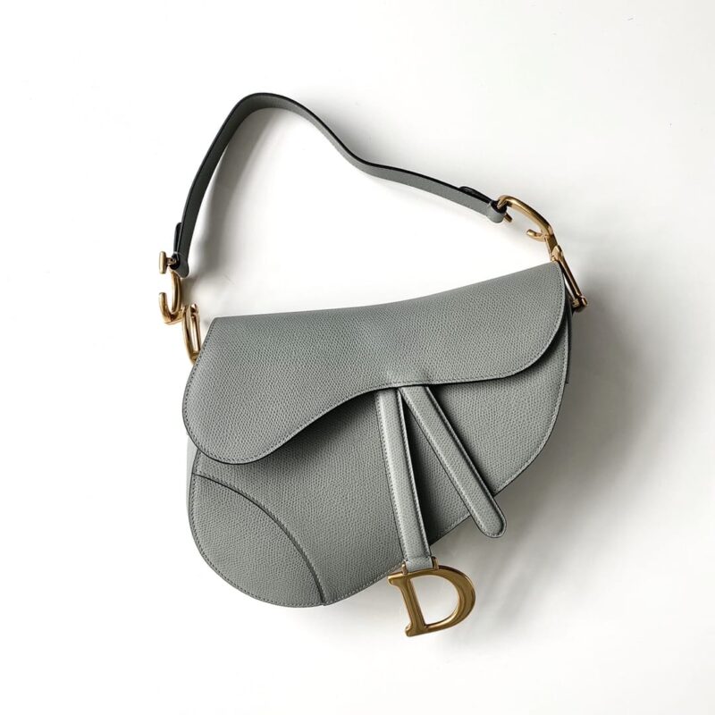 DIOR 粒面牛皮 马鞍包 M0455岩石灰