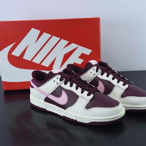Nike SB Dunk Low 扣篮系列复古低帮休闲运动滑板板鞋 酒红 情人节货号：DR9705-100
