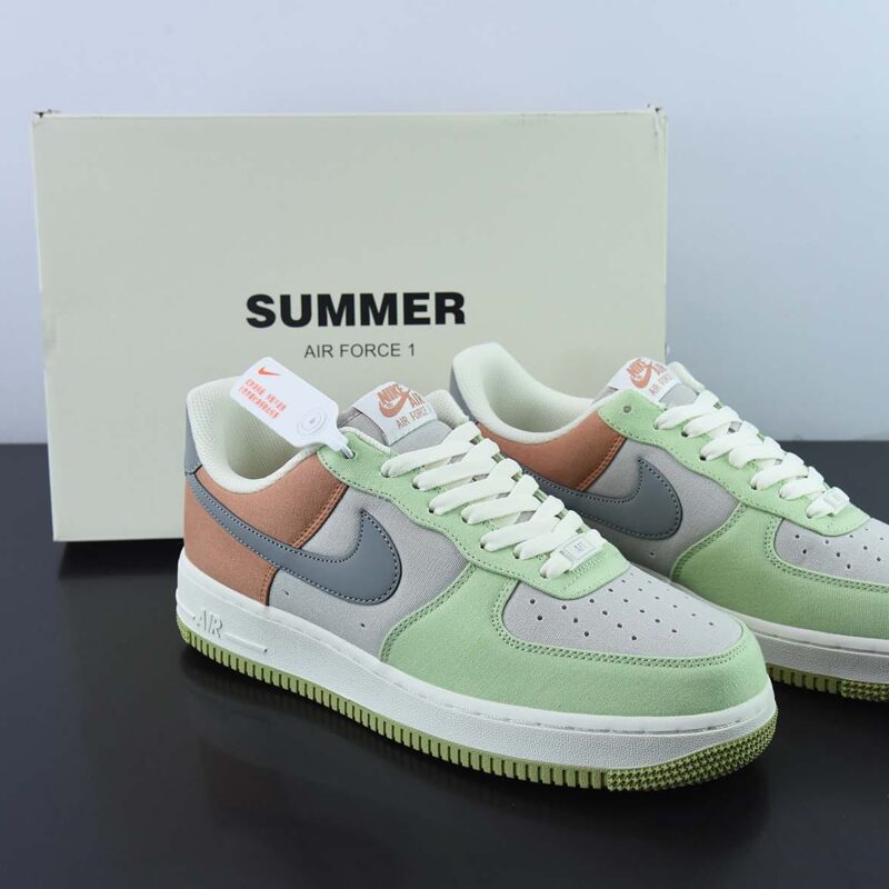 NIke Air Force 1 '07  灰青色布面空军一号低帮休闲板鞋货号：DG2296-015