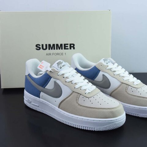 NIke Air Force 1 '07 灰蓝布面空军一号低帮休闲板鞋货号：DG2296-018