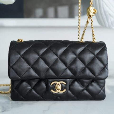 CHANEL 22K 新款调节扣口盖包 AS3393黑色