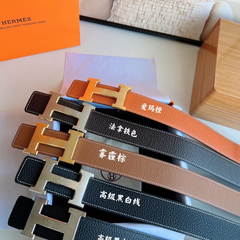HERMES/爱马仕   H扣马拉车标识男士38mm腰带