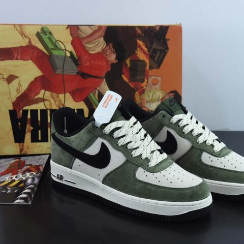 AKIRA×Nike Air Force 1 Low ’07 莫兰迪绿 麂皮 满天星配色 空军一号低帮休闲板鞋 货号：DI3966-023