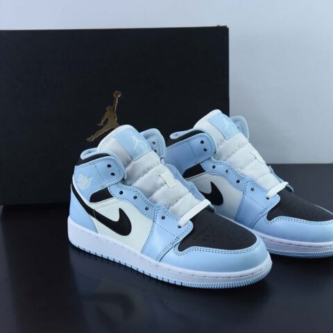 AJ1Mid中帮 白黑蓝 货号555112-401