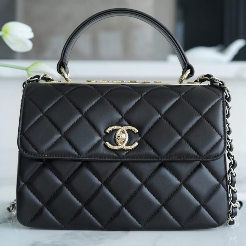 CHANEL 22ss Trendy cc  浮雕款正品皮口盖包 A92236 B08027 94305