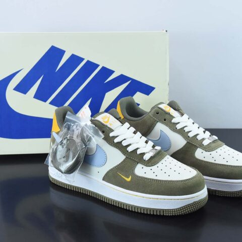 Nike Air Force 1 07 LV8"Dio"空军一号经典低帮百搭休闲运动板鞋“橄榄绿米白蓝黄迷你小钩”货号HX123-003