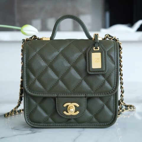 CHANEL 22K 豆腐邮差包 AS3652橄榄绿