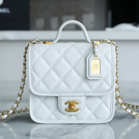 CHANEL 22K 豆腐邮差包 AS3652白色
