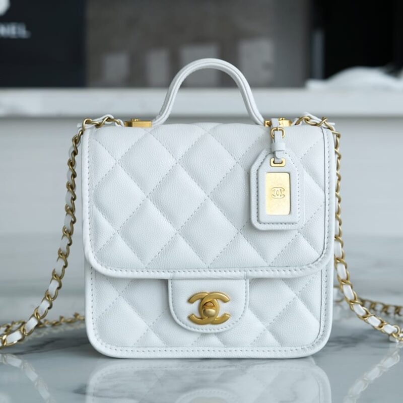 CHANEL 22K 豆腐邮差包 AS3652白色