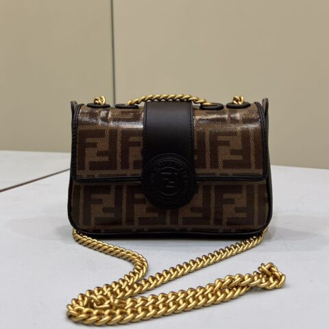 FENDI芬迪双面配色手提链条斜挎包0181AS