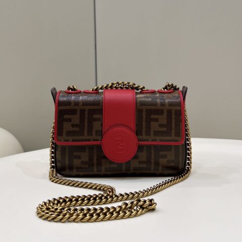 FENDI芬迪双面配色手提链条斜挎包0181AS