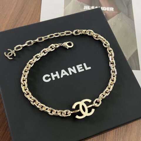 新款☑️CHANEL香奈儿光面双c项链
