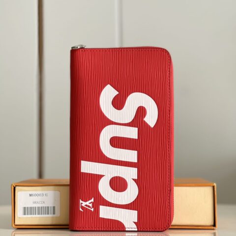 LV Supreme 水波纹Zippy Organizer钱包 M60003红