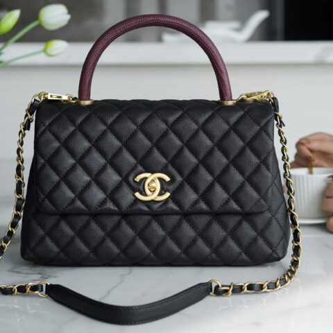 CHANEL 大号 coco handle 29cm 蜥蜴皮手柄翻盖包 A92993