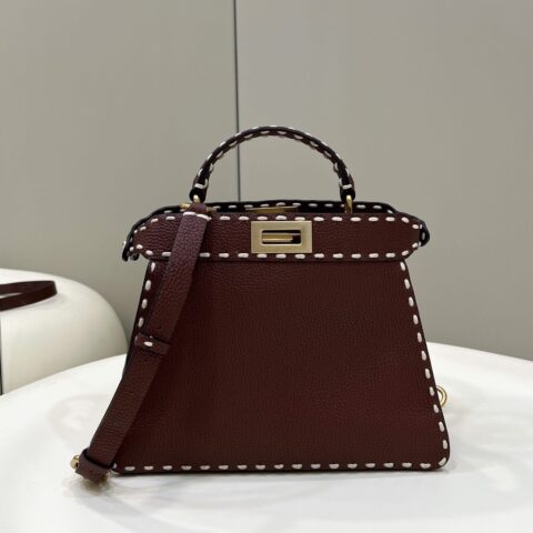 FENDI芬迪小牛皮PEEKABOO小号手袋80013