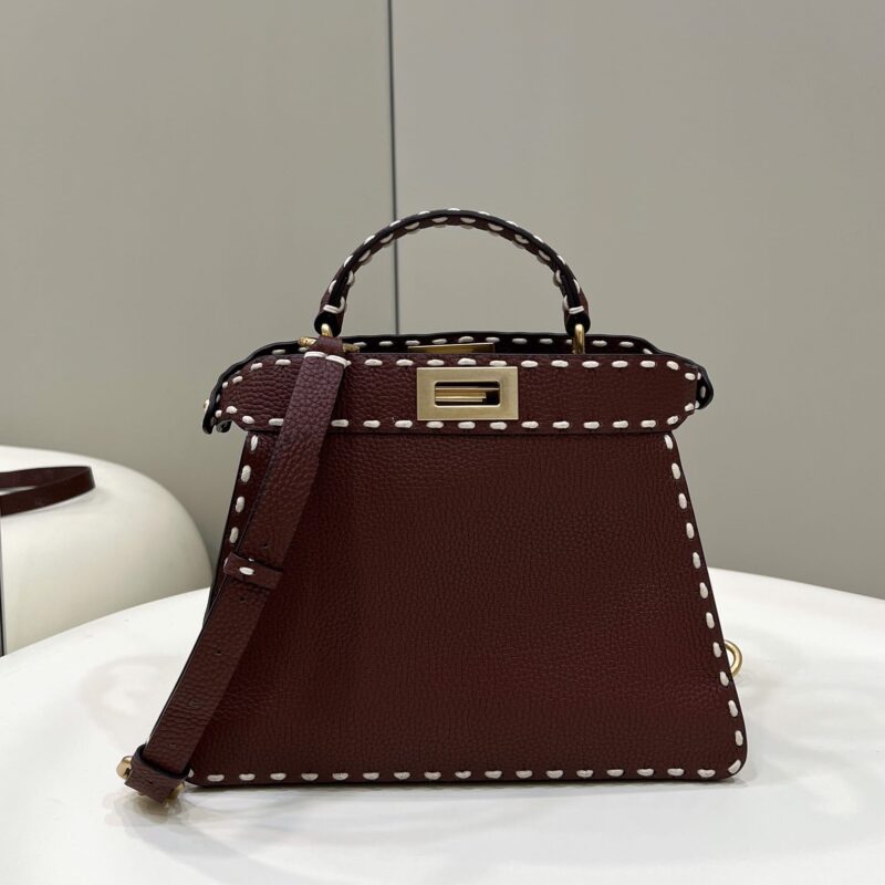 FENDI芬迪小牛皮PEEKABOO小号手袋80013