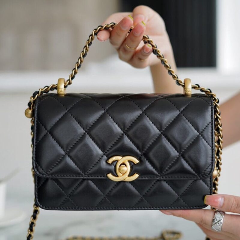 CHANEL 双金珠 CF Mini 19CM AS2615黑色