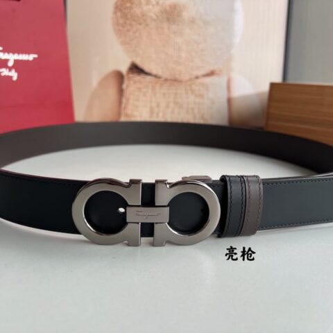 Ferragamo菲拉格慕    精品8字专柜版型金属扣男士3.5cm腰带