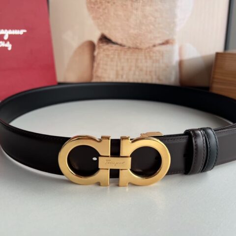 Ferragamo菲拉格慕    精品8字专柜版型金属扣男士3.5cm腰带