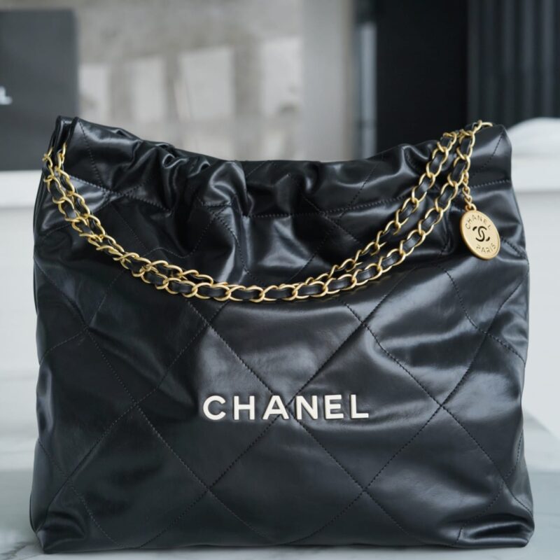 CHANEL 22 手袋 AS3261黑色白扣