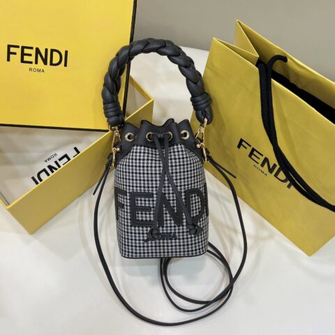 FENDI芬迪千鸟格水桶包8591
