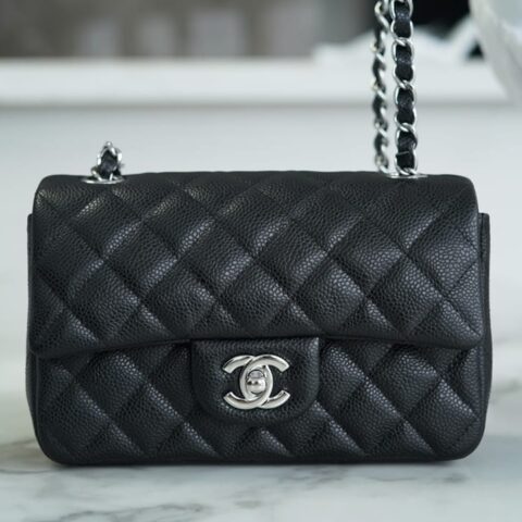 CHANEL Classic flap CF20 Mini BAG A01116黑色银扣