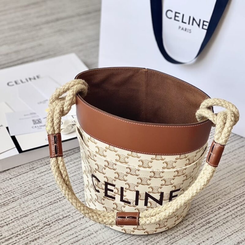 CELINE赛琳BUCKET CORDE 标志印花水桶包196272
