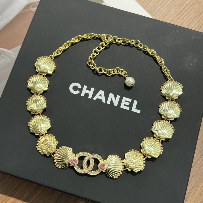 新款☑️CHANEL香奈儿双c金色贝壳🐚项链