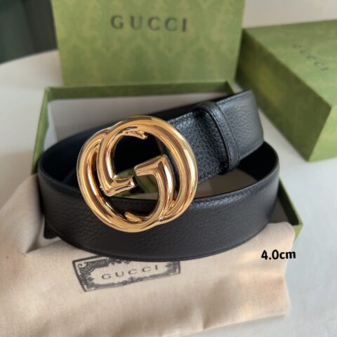 Gucci古驰    原版荔枝纹理4.0cm腰带