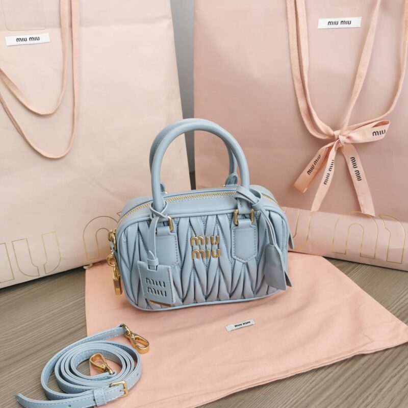 MIUMIU缪缪进口小羊皮新品too pretty保龄球手袋5BB123