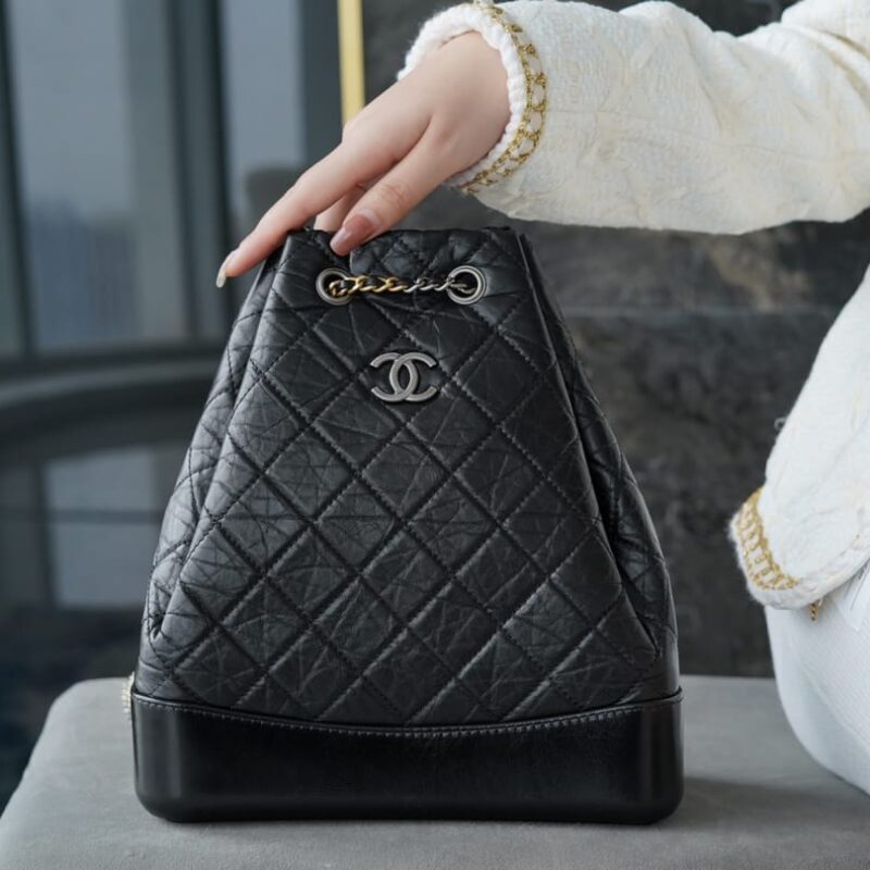 CHANEL Gabrielle 正品皮大号流浪背包 A94502黑色