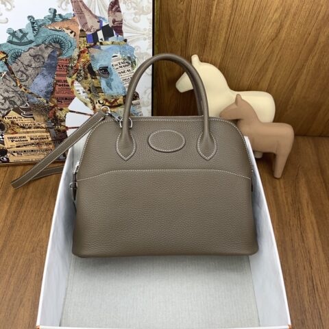 Hermès Bolide 31cm clemence Tc 18 大象灰 银扣