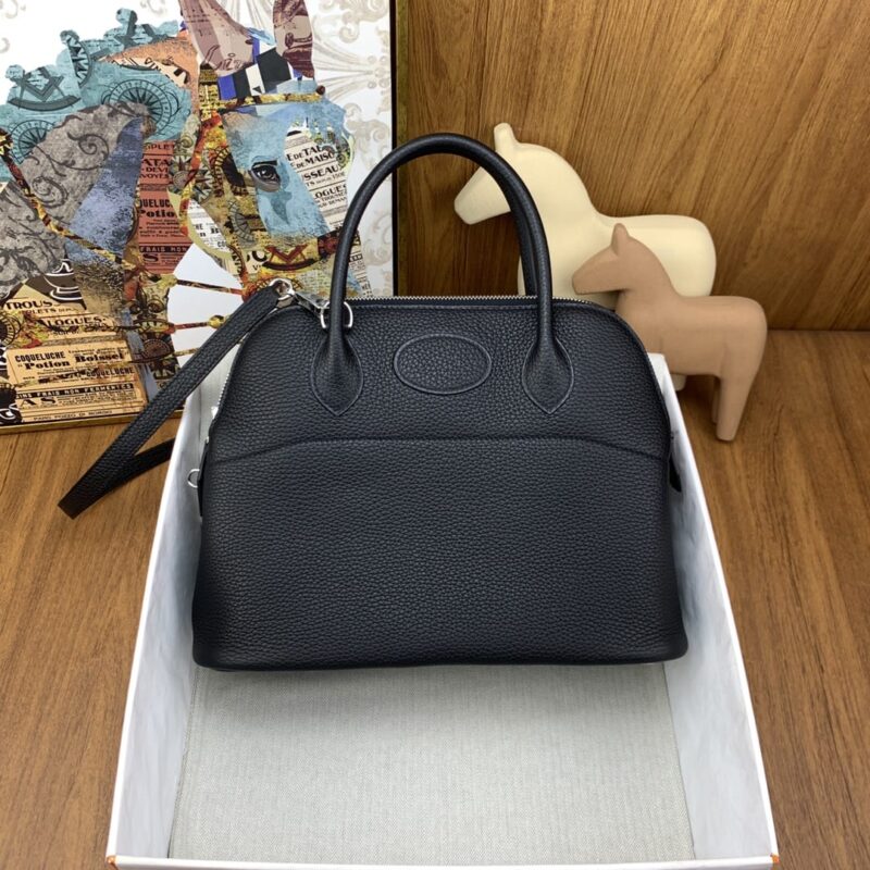 Hermès Bolide 31cm clemence Tc 89黑色 银扣