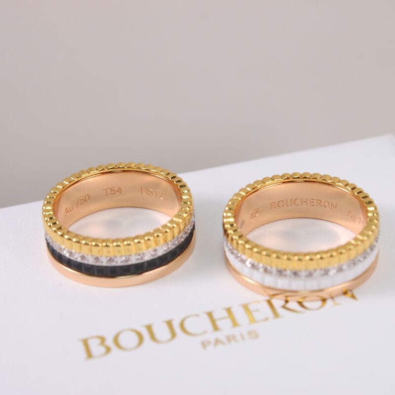 新款BOUCHERON/宝诗龙Quatre Classique戒指 鹿晗同款 陶瓷戒指