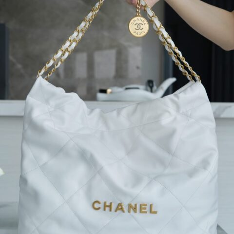 CHANEL 22 手袋 AS3261白色金扣