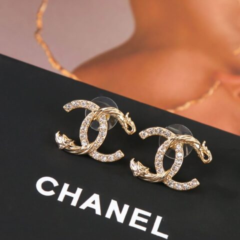 新款☑️CHANEL香奈儿c1双c鱼纹尾耳钉耳环